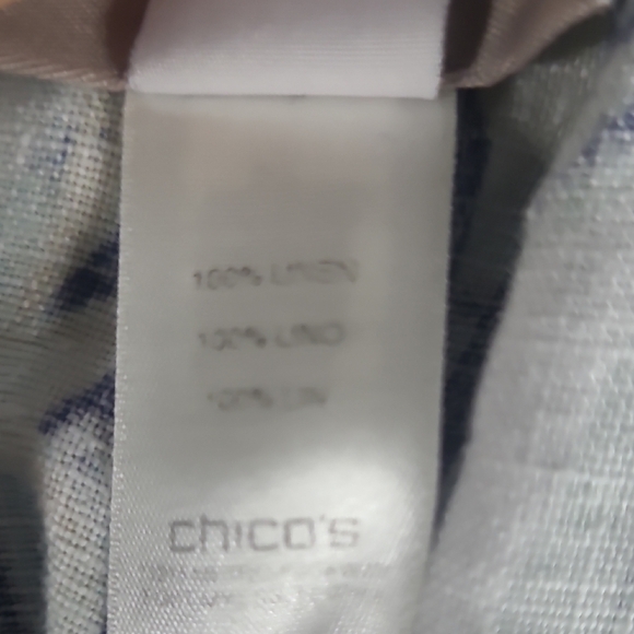 Chico’s 100% Linen Palm Leaf Print Capri Pants Size 3/16 Resort Cruise Travel - Picture 9 of 12